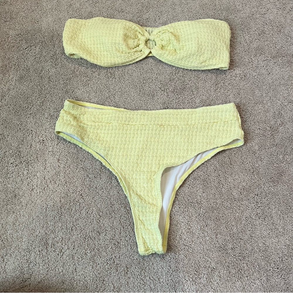Yellow Textured Bikini Set - Picture 3 of 7
